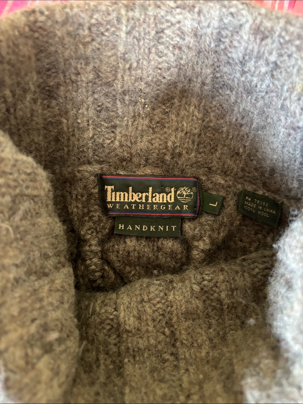 Timberland Brown-Gray Handknit Turtleneck Sweater